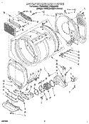 DRYER BULKHEAD Diagram and Parts List for LTG6234DQ0  Whirlpool Washer Dryer Combo