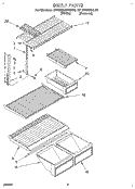SHELF Diagram and Parts List for RT18HKXAW00  Roper Refrigerator