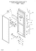 REFRIGERATOR DOOR Diagram and Parts List for 4YED25DQFN00  Whirlpool Refrigerator