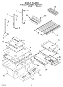 SHELF PARTS Diagram and Parts List for GT9SHKXMS01  Whirlpool Refrigerator
