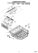 LOWER RACK PARTS Diagram and Parts List for GU2500XTPS0  Whirlpool Dishwasher