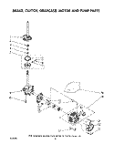 BRAKE, CLUTCH, GEARCASE, MOTOR AND PUMP Diagram and Parts List for LA5400XSW0  Whirlpool Washer