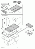 SHELF PARTS, OPTIONAL PARTS Diagram and Parts List for 8ET8WPKXKT07  Whirlpool Refrigerator
