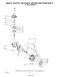 BRAKE, CLUTCH, GEARCASE, MOTOR AND PUMP Diagram and Parts List for LA6000XPW4  Whirlpool Washer