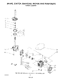 BRAKE, CLUTCH, GEARCASE, MOTOR AND PUMP Diagram and Parts List for LA3400XSW1  Whirlpool Washer