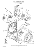 BULKHEAD PARTS Diagram and Parts List for 4KWED5790VW1  Whirlpool Dryer