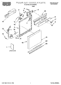 FRAME AND CONSOLE, LITERATURE Diagram and Parts List for RUD1000KB0  Roper Dishwasher
