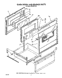 OVEN DOOR AND DRAWER Diagram and Parts List for RM996PXVW4  Whirlpool Microwave Oven Combo