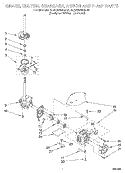 BRAKE, CLUTCH, GEARCASE, MOTOR & PUMP Diagram and Parts List for 3LSC9255AN0  Whirlpool Washer