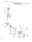 BRAKE, CLUTCH, GEARCASE, MOTOR AND PUMP Diagram and Parts List for KAWS700JQ0  KitchenAid Washer