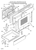 DOOR AND DRAWER PARTS Diagram and Parts List for YGY395LXGQ2  Whirlpool Range