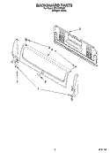 BACKGUARD PARTS Diagram and Parts List for SF111PXSQ0  Whirlpool Range