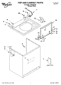 TOP AND CABINET, LITERATURE Diagram and Parts List for LSQ8000LQ0  Whirlpool Washer