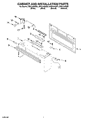 CABINET AND INSTALLATION PARTS Diagram and Parts List for MH8150XMB0  Whirlpool Microwave