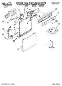FRAME AND CONSOLE PARTS Diagram and Parts List for DU840SWPT1  Whirlpool Dishwasher