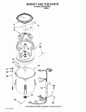 BASKET AND TUB PARTS Diagram and Parts List for CAW12444XW1  Whirlpool Washer