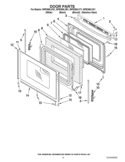 DOOR PARTS Diagram and Parts List for WFE366LVQ1  Whirlpool Range