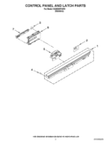 CONTROL PANEL AND LATCH PARTS Diagram and Parts List for KUDE40FXSP4  KitchenAid Dishwasher