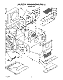 AIR FLOW AND CONTROL Diagram and Parts List for RE81  Whirlpool Air Conditioner