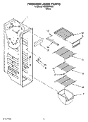 FREEZER LINER PARTS Diagram and Parts List for RS25CFXTQ01  Roper Refrigerator