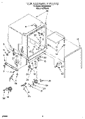 TUB ASSEMBLY Diagram and Parts List for GDP8500XBN1  Whirlpool Dishwasher