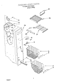FREEZER LINER Diagram and Parts List for 3XART725F03  Whirlpool Refrigerator