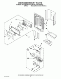 DISPENSER FRONT PARTS Diagram and Parts List for KFXS25RYBL2  KitchenAid Refrigerator
