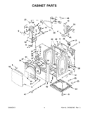 CABINET PARTS Diagram and Parts List for YWED8400YW2  Whirlpool Dryer