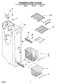 FREEZER LINER Diagram and Parts List for GD25BFCHT01  Whirlpool Refrigerator