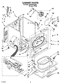 CABINET PARTS Diagram and Parts List for 7MLGC9545JQ5  Whirlpool Dryer