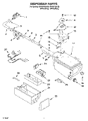 Part Location Diagram of 8181888 Whirlpool Dispenser Drawer Handle - Blue
