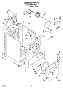SECTION Diagram and Parts List for CEDX463JQ1  Crosley Dryer