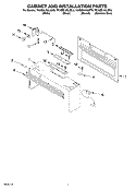 CABINET AND INSTALLATION PARTS Diagram and Parts List for YKHMS155LBL0  KitchenAid Microwave