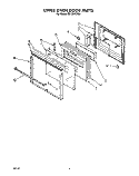UPPER OVEN DOOR Diagram and Parts List for RB170PXYQ2  Whirlpool Wall Oven