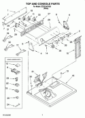 TOP AND CONSOLE PARTS Diagram and Parts List for CEDS1043VQ0  Crosley Dryer