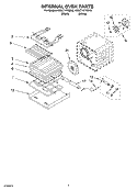 INTERNAL OVEN Diagram and Parts List for KEBC147KBL0  KitchenAid Wall Oven