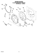 DOOR PARTS, OPTIONAL PARTS (NOT INCLUDED) Diagram and Parts List for GGW9260PW3  Whirlpool Dryer