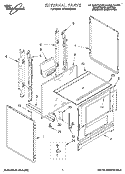 EXTERNAL Diagram and Parts List for SF3020EWW2  Whirlpool Range
