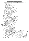 REFRIGERATOR SHELF PARTS Diagram and Parts List for KSRI25FNSS00  KitchenAid Refrigerator
