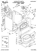 SECTION Diagram and Parts List for LEP6848AN1  Whirlpool Dryer