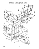 CONTROLS AND REAR PANEL Diagram and Parts List for LA6150XTG1  Whirlpool Washer