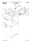 TOP AND CABINET Diagram and Parts List for 3LBR8255EQ0  Whirlpool Washer