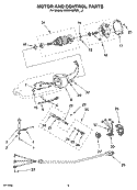 MOTOR AND CONTROL PARTS Diagram and Parts List for 5KSM150PSSOB0  KitchenAid Mixer