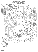 BULKHEAD PARTS Diagram and Parts List for GGQ8831LW0  Whirlpool Dryer