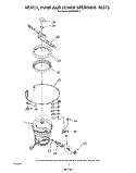 HEATER, PUMP AND LOWER SPRAY ARM Diagram and Parts List for DU9000XR5  Whirlpool Dishwasher