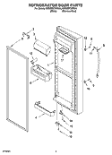 REFRIGERATOR DOOR PARTS Diagram and Parts List for 6GD25DCXHW04  Whirlpool Refrigerator