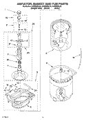 AGITATOR, BASKET AND TUB Diagram and Parts List for KAWS850LE0  KitchenAid Washer