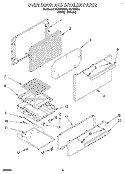 OVEN DOOR AND BROILER Diagram and Parts List for FGP310BL1  Roper Range