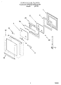 OVEN DOOR Diagram and Parts List for KEBS147DWH7  KitchenAid Wall Oven