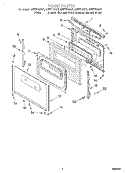 DOOR, LIT/OPTIONAL Diagram and Parts List for SF377PEGQ1  Whirlpool Range